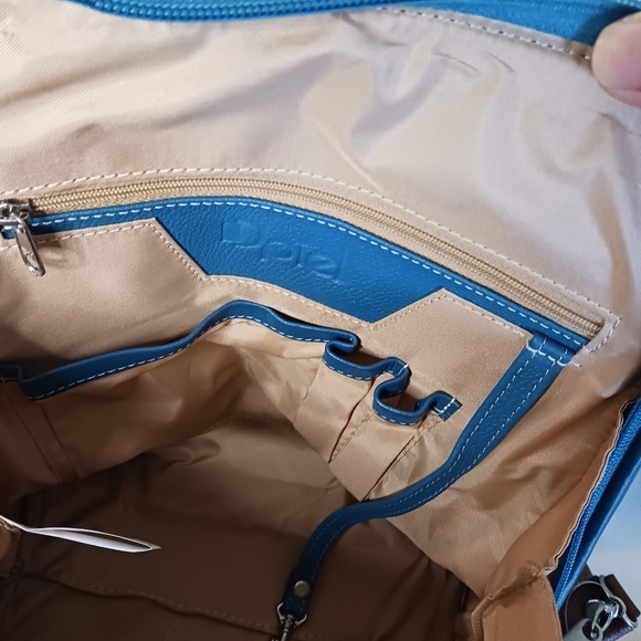 Womens 100% Leather, Backpack Style Handbag, Teal, Blue, Animal Print NWT - Picture 5 of 6